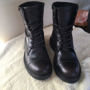 Diesel Leather Combat Boots